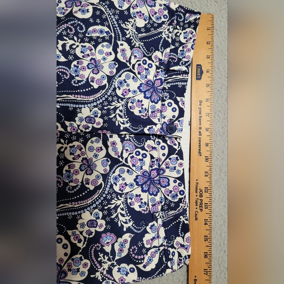 Talbots Perfect Crop Colorful Purple Floral Cropped Pants Size 10P - Picture 9 of 12
